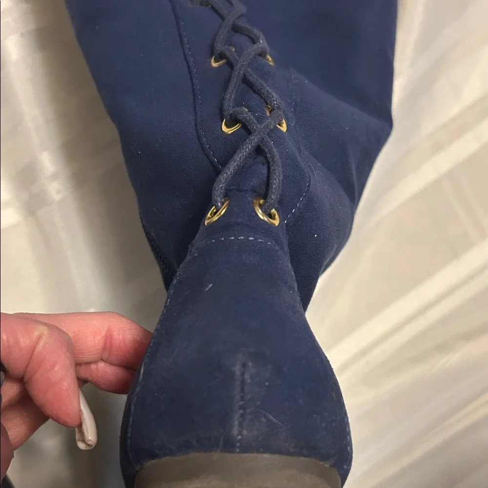 Women's Navy Knee-High Boots